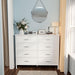 White Dresser for Bedroom 8 Drawer,Wide Dresser TV Stand for 50" TV Dressers & Chests of Drawers Fabric Dresser for Closet Modern