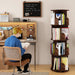 360°Rotating Bookshelf,4 Tier Corner Bookcase,Book Shelf,Floor Storage Wood Organizer for Sturdy,Home Office,Living Room,Bedroom,Kids Room