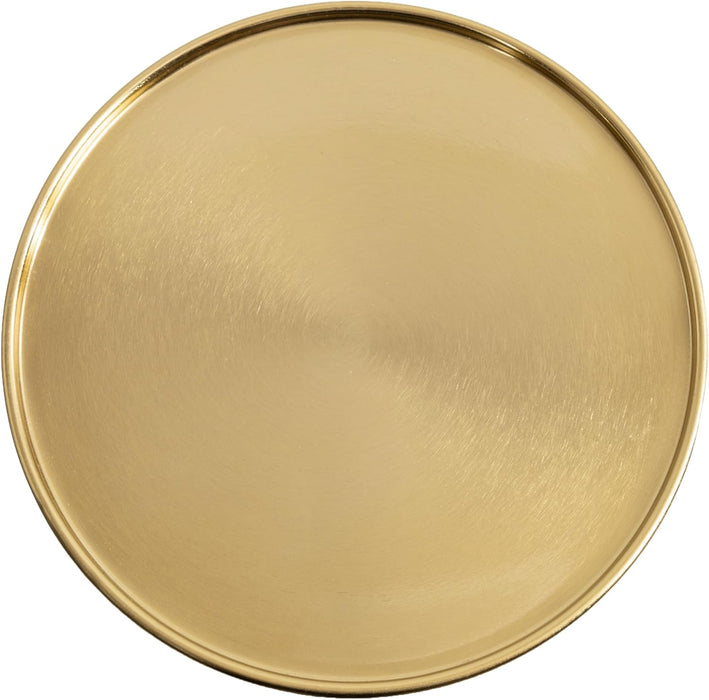 Frisk Modern round Drink Table; 8 X 8 X 23; Gold; Metal Martini Table with Pedestal Table Design for Use as Small Indoor Plant Stand