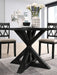 Windvale Cross-Buck Wood 5-Piece Dining Set in Black