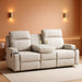 Reclining Sofa Couch,Loveseat 3 Seater Recliner Sofa with Drop down Table/ 4 Cup Holder/Hidden Storage, Wall Hugger Recliner Sofa for Living Room & Home Theater & Rv(Beige)
