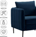 Modern Velvet Accent Chair, Single Sofa Chairs Armchair with Square Arm, Upholstered Accent Chairs for Living Room, Bedroom, Apartment (Navy Chair)