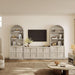 61.7" 4-Door Buffet Sideboard Cabinet Living Room, Grey White Oak