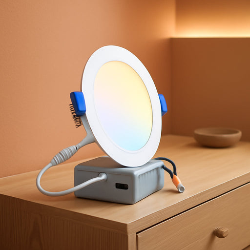 24 Pack 6 Inch Ultra-Thin LED Recessed Ceiling Light with Junction Box 5CCT Adjustable Dimmable Can-Killer Downlight - ETL and Energy Star Certified (24 Pack,5Cct, 6 Inch)