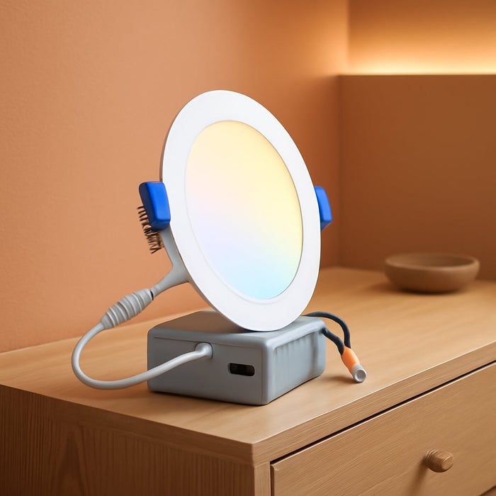 24 Pack 6 Inch Ultra-Thin LED Recessed Ceiling Light with Junction Box 5CCT Adjustable Dimmable Can-Killer Downlight - ETL and Energy Star Certified (24 Pack,5Cct, 6 Inch)