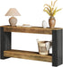 63-Inch Long Console Table for Entryway, Farmhouse Wood Sofa Table behind Couch for Living Room, Hallway, Entrance, Foyer, Rustic Brown & Black
