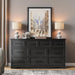 Black Dresser for Bedroom, 10 Drawer Dresser, 59" Wide Chest of Drawers W/Brushed Metal Handle, Wood Dressers TV Stand, Closet Organizers and Storage Cabinet for Bedroom, Living Room, Hallway