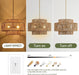 17.7" Rattan Chandelier for Dining Room, Large Boho Pendant Light