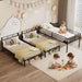 ObsidianBlack Triple Bunk Bed With Charging Station