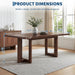 71" Dining Table for 6-8 People, Rectangular Table, Brown