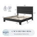 Queen Size Platform Bed Frame with Fabric Upholstered Headboard, No Box Spring Needed, Dark Grey