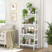 Ladder Shelf, 4-Tier Bamboo Ladder Bookshelf, 49.2” White Book Shelf, Open Bookcase Freestanding Plant Stand for Small Space, Bathroom, Living Room, Bedroom, Home Office
