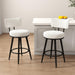 Bar Stools Set of 4, White Counter Height Barstools with Back, Kitchen Stools with Metal Legs and Footrest, Upholstered Pub Bar Chairs Kitchen Island (26", No Swivel)