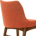 Azalea Orange Fabric and Walnut Wood Dining Side Chairs - Set of 2