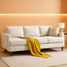 Beige 3 Seater Upholstered Sofa Comfortable Cushions