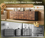 78.7 Inch Long Dresser for Bedroom, 15 Drawer Fabric Dresser for Closet, Large TV Stand for 65, 75, 85 Inch TV, Wide Chest of Drawer with Storage, 78.7" W X 12.9" D X 26.7" H, Rustic Brown