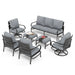 Tapasi 9 - Person Patio Conversation Set with Swivel Lounge Chairs & Optional Firepit Table
