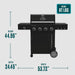 Performance Series 4-Burner Gas Grill Cabinet with Side Burner, Black - 463253925