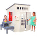 Playhouses, Modern Outdoor Wooden Playhouse with Picnic Table, Mailbox and Outdoor Grill ,Gift for Ages 3+