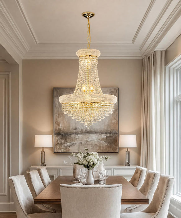 Empire Crystal Chandelier 24Inch Gold Finish Dining