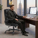 Office Chair, Executive Mid-Back Computer Desk Chair with Flip-Up Armrests