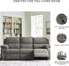 Scranto Contemporary Manual Reclining Sofa, Gray