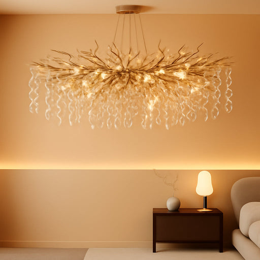 Modern Tree Branch Crystal Chandelier Luxury Gold Crystal Pendant Lighting 40" Contemporary 14-Light Chandeliers for Dining Room Kitchen Bedroom Living Room