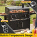 63" Oversized Charcoal BBQ Grill & Smoker, Large Outdoor Grill with 2 Individual Lifting Charcoal Trays, Cabinet-Style Charcoal Grills with Foldable Side Tables, 4 Wheels, Asadores De Carbon