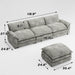 Sectional Sofa 3-Seat L-Shaped Sofa with Reversible Toffee Chair Movable Footrest Sofa,Gray