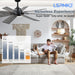 Ceiling Fan with Light & Remote Indoor/Outdoor Use 52 Inch Black