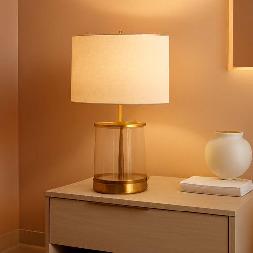 Rechargeable Cordless Glass Table Lamp 19.5 Inches