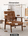 Mid Century Leather Accent Chairs, Modern Small Arm Chair for Living Room, Office Waiting Room Lobby Chair with Wooden Arms, Brown Accent Reading Chairs Set for Bedroom