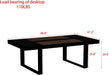 86.6" W Dining Table for 8-10 People, Versatile Modern Wooden Dinner Table Kitchen Table for Dining Room Conference Room, Black & Brown