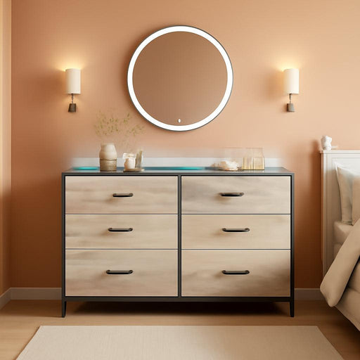 Nine Drawer Dresser With Charging Station Lighting