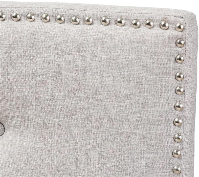 Windsor Tufted King Panel Headboard in Grayish Beige