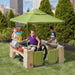 All-Around Playtime Patio with Canopy with 16 Play Accessories Playhouse Kids Outdoor Toys