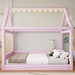 Full Sized House Shaped Corduroy Daybed PowderPink