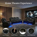 3-Piece Power Reclining Sectional Sofa Set with LED Lights,Air Leather Recliner Couch with USB Power Port,Storage Console/Cup Holder,Recliner Sofa Set for Living Room Furniture,Black