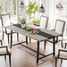 Industrial Dining Table for 8 People, 70.9" Long Rectangular Kitchen Table with Large Tabletop and Steel Legs for Dining Room, Distressed Gray