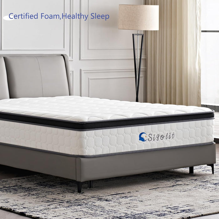 12 Inch Queen Size Hybrid Mattress - Medium Firm, Memory Foam & Pocket Springs, Motion Isolation, Edge Support, Pressure Relief, Ships Compressed