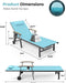 Outdoor Lounge Chair with Pillow, 5-Position Chaise Lounge with Wheels & Armrests, 400 Lbs Heavy Duty Aluminum Pool Lounger for Beach, Deck, Backyard & Poolside, Lake Blue