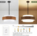 20Inch Farmhouse Chandelier Woodgrain Five Light Drum