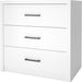 3 Drawer Dresser for Bedroom, Wood Samll Chest of Drawers with Wide Storage Organizer, Mid-Century Modern Tall Nightstand for Closet, Entryway, Hallway, White