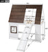 Twin Size Montessori Wooden Playhouse BunkBed Slide