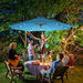 9 Ft 32 LED Patio Solar Umbrella W/ Push Button Tilt and Crank Outdoor Umbrella, Aqua