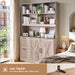 LightBrown Executive Bookshelf Printer Stand With Outlet