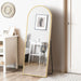 64"X21" Arched Full Length Mirror, Leaning or Standing Full Body Mirror with Aluminum Alloy Thin Frame, Suitable for Bedroom or Cloakroom,Gold