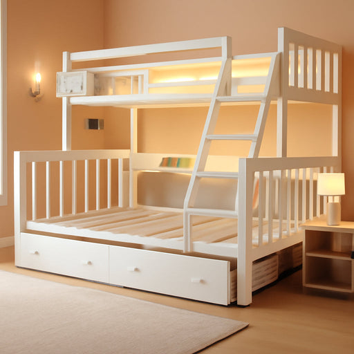 Twin Over Twin Bunk Bed With DetachableGuardrailSystem