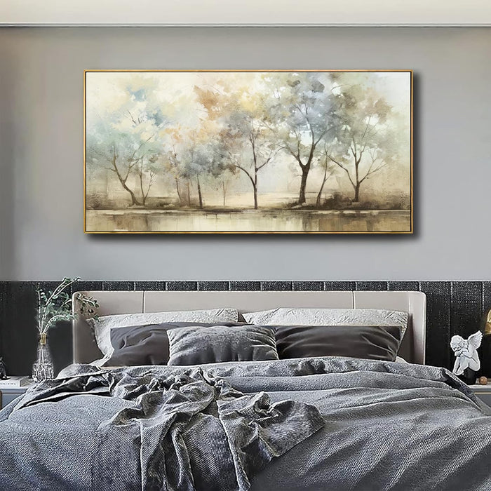 Abstract Wall Art Artwork Retro Trees Pictures Decor Canvas Painting Framed Ready to Hang Living Room Bedroom and Office Wall Decor 20X40 Inch