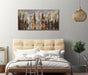 Abstract Modern Canvas Wall Art for Living Room Cityscape New York Wall Decor City Theme Paintings Brown Framed Pictures Office Artwork Wall Decor Bedroom above Bed